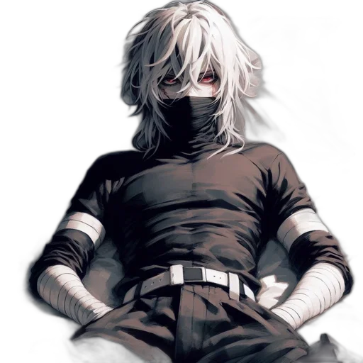 mask, face, weapon, creature, concept art, comic book art, pixel art, anime transparent PNG cut-out