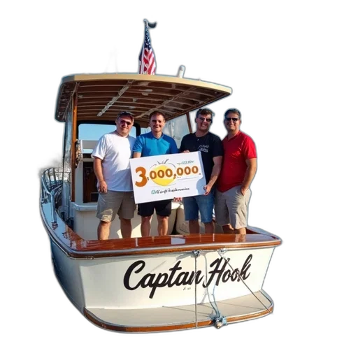 group, five, people, standing, boat, name, captain, hook transparent PNG cut-out