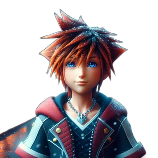 staff, jacket, sword, face, 3d render, concept art, fantasy art, anime transparent PNG cut-out