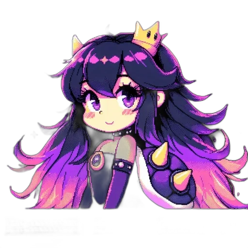 crown, staff, dragon, creature, anime, pixel art, fantasy art, cartoon transparent PNG cut-out
