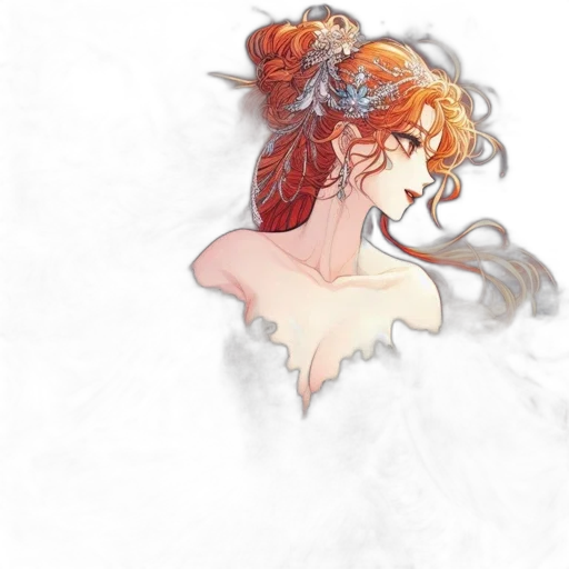 crown, dress, dragon, mask, watercolor, concept art, fantasy art, anime transparent PNG cut-out
