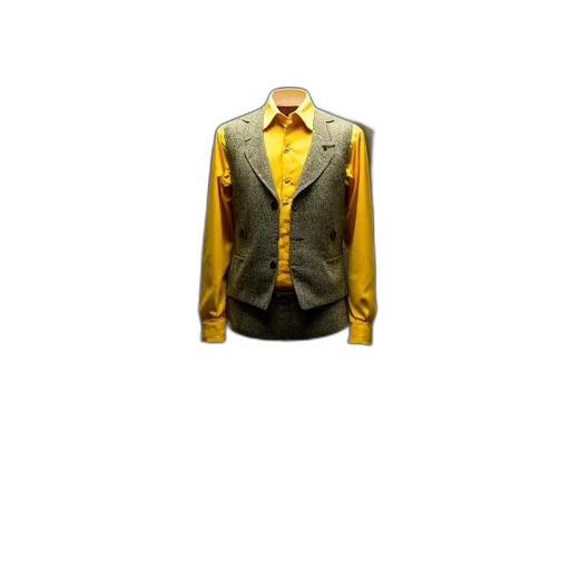 jacket, 3d render, photorealistic, golden, earth tones, black, display, case transparent PNG cut-out