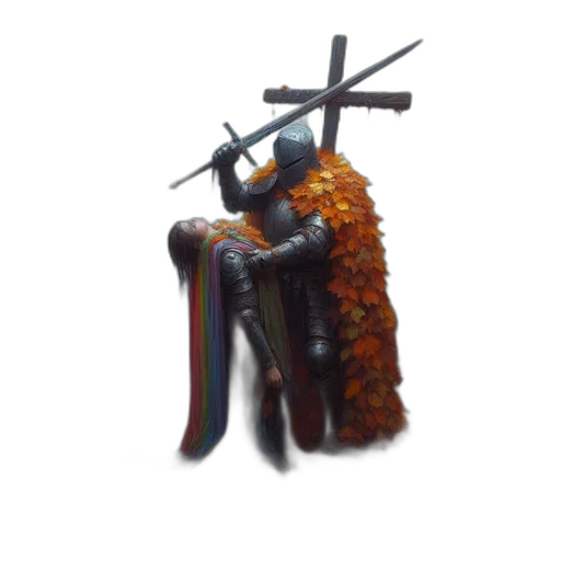 weapon, sword, staff, umbrella, concept art, 3d render, fantasy art, photorealistic transparent PNG cut-out