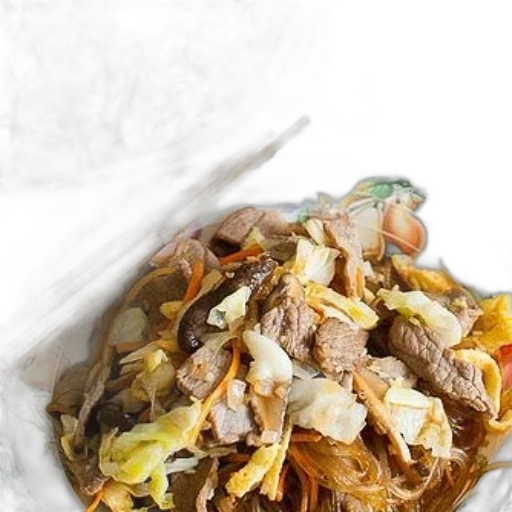 food, crown, photorealistic, earth tones, bowl, beef, stir-fry, vegetables transparent PNG cut-out