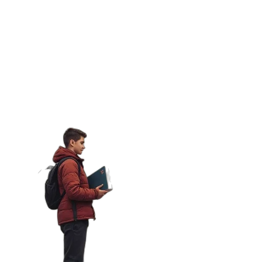 jacket, staff, umbrella, robot, 3d render, concept art, pixel art, photorealistic transparent PNG cut-out