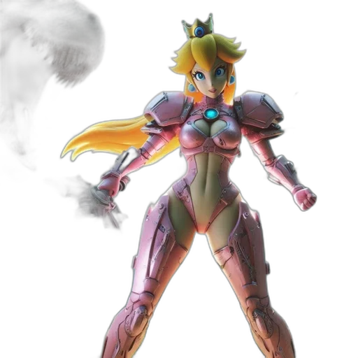 robot, weapon, concept art, 3d render, fantasy art, vaporwave, pastel, armored transparent PNG cut-out