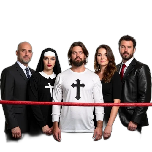 staff, second, image, shows, same, group, people, wrestling transparent PNG cut-out