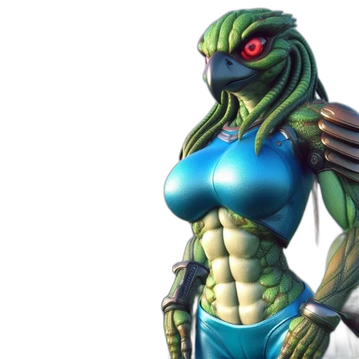 concept art, 3d render, fantasy art, anthropomorphic, reptile, red, eyes, scaled transparent PNG cut-out