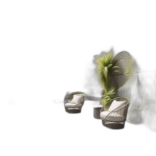 shoes, furniture, hat, hair, 3d render, photorealistic, concept art, forest transparent PNG cut-out