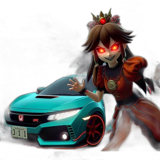 car, dragon, concept art, fantasy art, anime, 3d render, animated, female transparent PNG cut-out