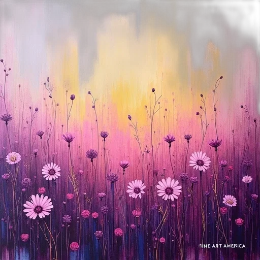 flower, oil painting, photorealistic, fantasy art, rain, sunset, forest, outer space transparent PNG cut-out