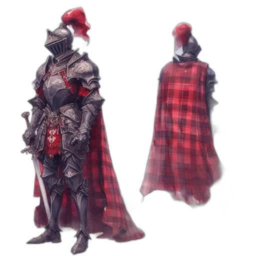 sword, concept art, 3d render, fantasy art, red, dark, monochrome, knight transparent PNG cut-out