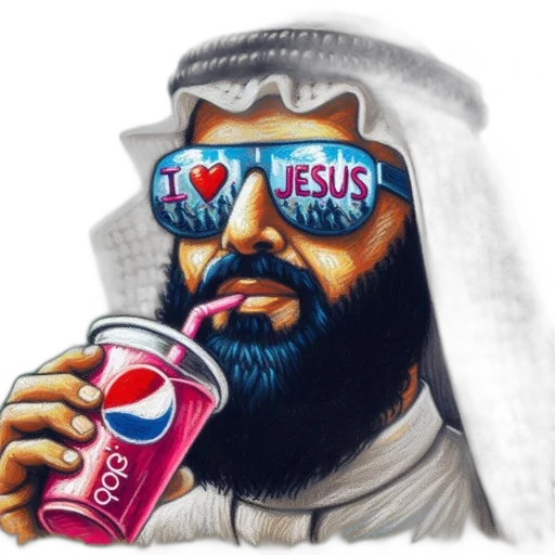 food, vaporwave, pixel art, photorealistic, cartoon, man, middle, eastern transparent PNG cut-out