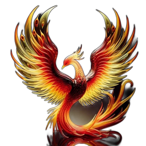 dragon, staff, fantasy art, photorealistic, concept art, 3d render, red, phoenix transparent PNG cut-out