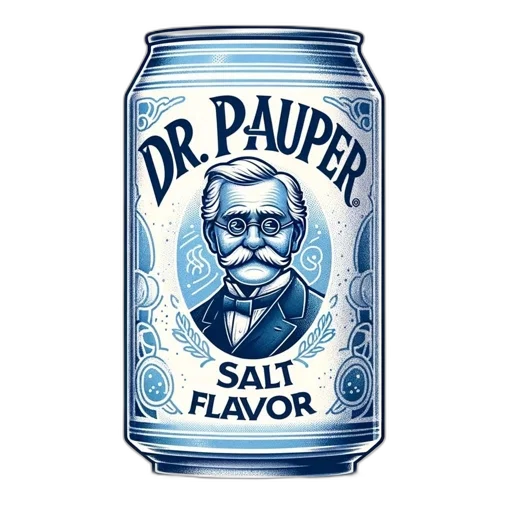 antique-styled, salt, flavor, product, labeled, pauper, featuring, man transparent PNG cut-out