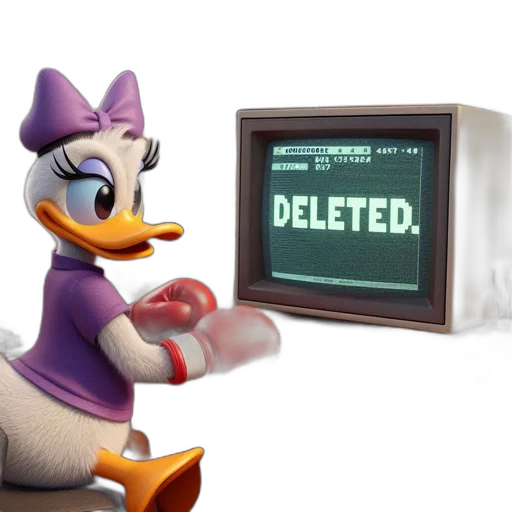 robot, 3d render, vaporwave, daisy, duck, works, cluttered, desk transparent PNG cut-out