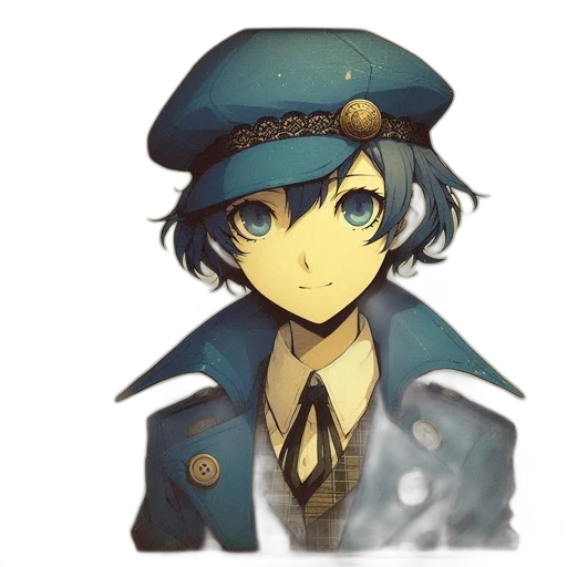 staff, hat, crown, face, watercolor, anime, fantasy art, concept art transparent PNG cut-out