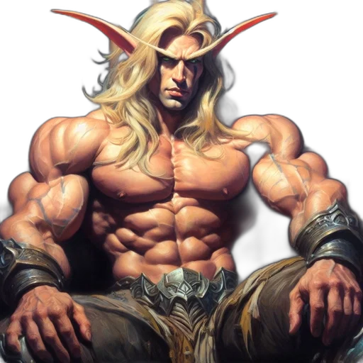 dragon, fantasy art, concept art, comic book art, pixel art, muscular, man, blonde transparent PNG cut-out