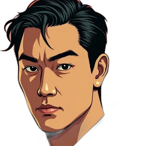 face, staff, comic book art, cartoon, photorealistic, concept art, close-up, illustration transparent PNG cut-out