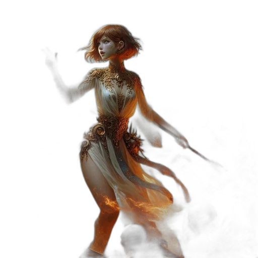 staff, dress, concept art, fantasy art, comic book art, photorealistic, golden, earth tones transparent PNG cut-out