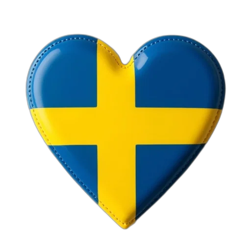 swedish, flag, shape, heart transparent PNG cut-out