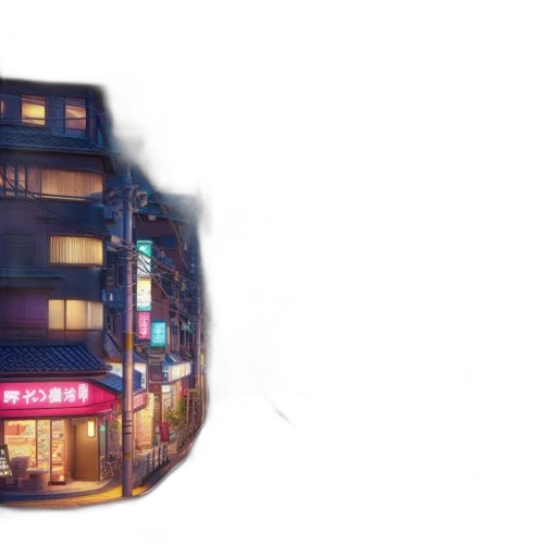 building, umbrella, mask, bottle, concept art, 3d render, photorealistic, anime transparent PNG cut-out