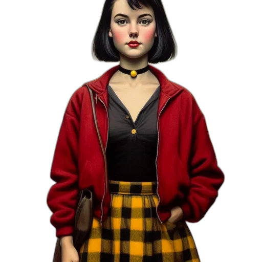 jacket, dress, face, concept art, comic book art, photorealistic, cartoon, neon lights transparent PNG cut-out