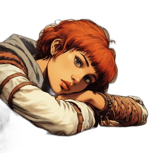 face, concept art, comic book art, fantasy art transparent PNG cut-out