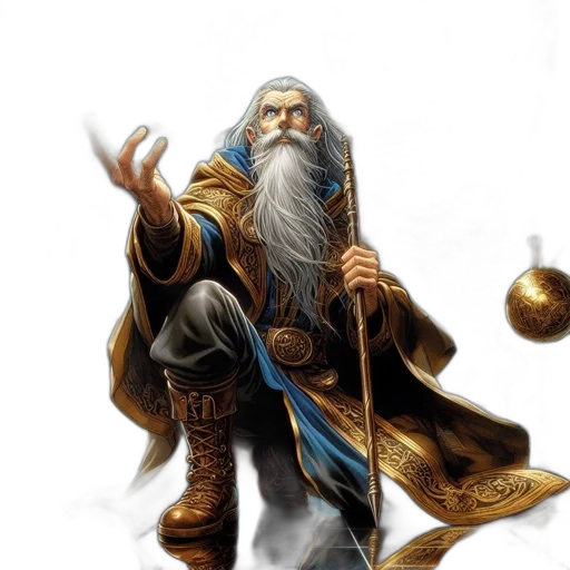 staff, sword, dragon, fantasy art, concept art, photorealistic, comic book art, golden transparent PNG cut-out