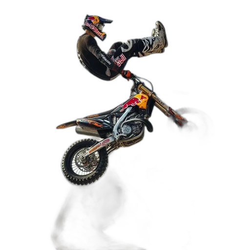 animal, 3d render, photorealistic, concept art, motocross, rider, performs, daring transparent PNG cut-out