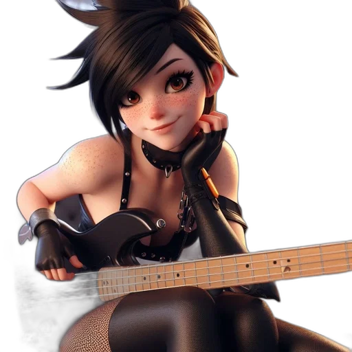 weapon, 3d render, concept art, cartoon, anime, animated, female, character transparent PNG cut-out