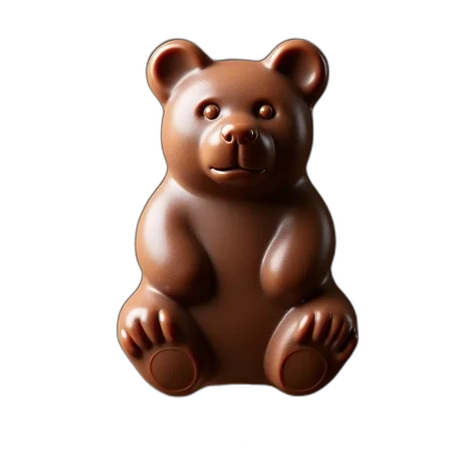 3d render, photorealistic, chocolate, bear transparent PNG cut-out