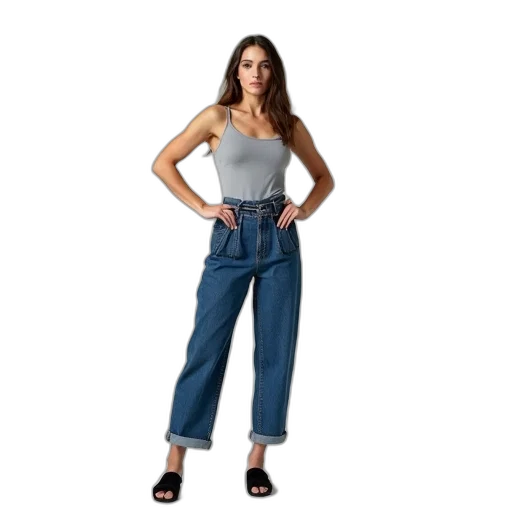 dress, jacket, woman, standing, her, hands, hips, wearing transparent PNG cut-out