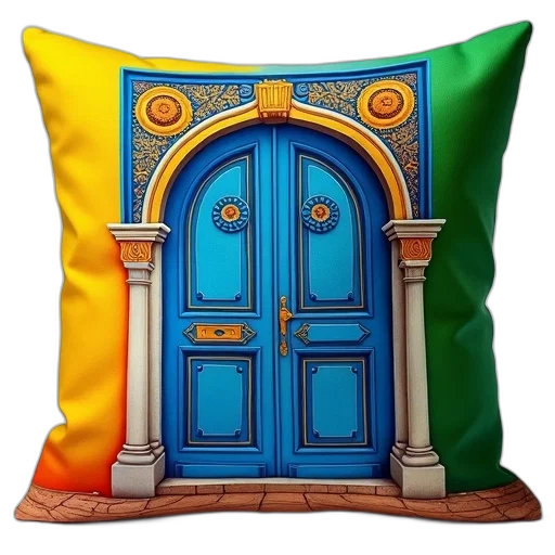 furniture, 3d render, photorealistic, fantasy art, concept art, colorful, vibrant, pillow transparent PNG cut-out