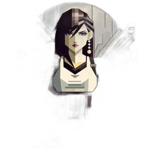 face, mask, umbrella, jewelry, comic book art, pixel art, concept art, cartoon transparent PNG cut-out