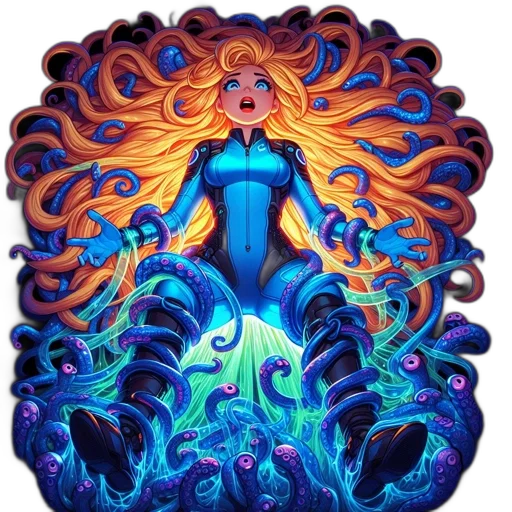 dress, hair, crown, creature, fantasy art, concept art, comic book art, pixel art transparent PNG cut-out