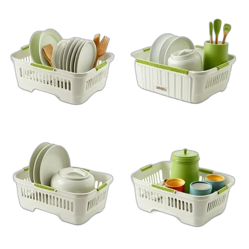 3d render, green, set, four, images, showcasing, multi-purpose, dish transparent PNG cut-out