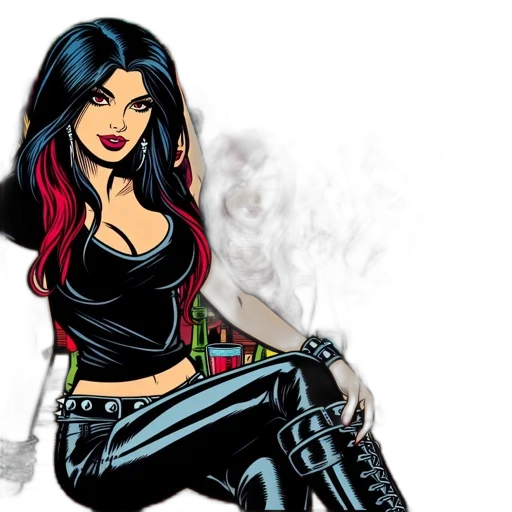 comic book art, cartoon, fantasy art, concept art, vibrant, lively, scene, bar transparent PNG cut-out