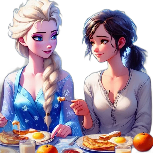 food, fantasy art, concept art, pixel art, oil painting, snow, fire, blue transparent PNG cut-out