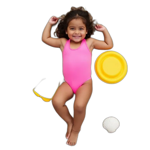 child, lying, sandy, beach, pair, yellow, sunglasses, their transparent PNG cut-out