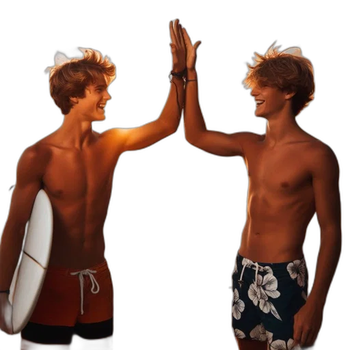 3d render, concept art, photorealistic, underwater, beach, two, barefoot, young transparent PNG cut-out