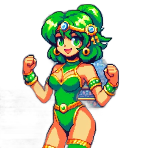 staff, pixel art, concept art, fantasy art, anime, green, neon, colorful transparent PNG cut-out