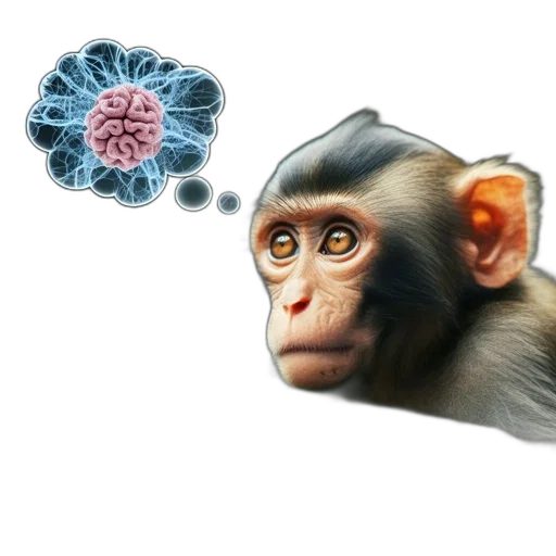animal, creature, face, concept art, photorealistic, 3d render, introspective, monkey transparent PNG cut-out