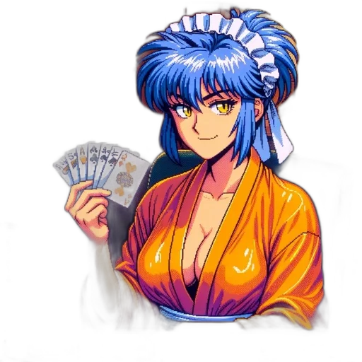 anime, vaporwave, concept art, pixel art, fire, blue, animated, female transparent PNG cut-out