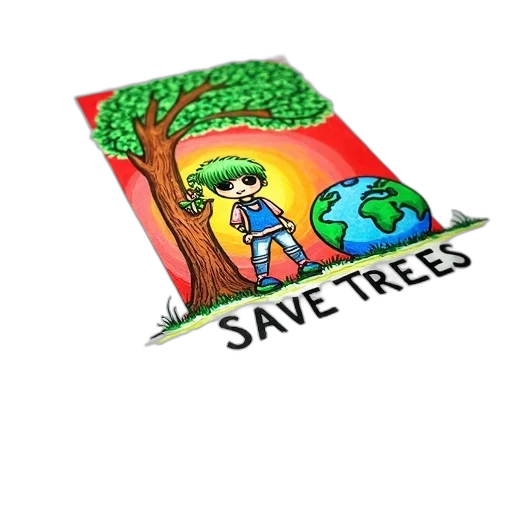 tree, pixel art, colorful, drawing, person, green, hair, tear transparent PNG cut-out