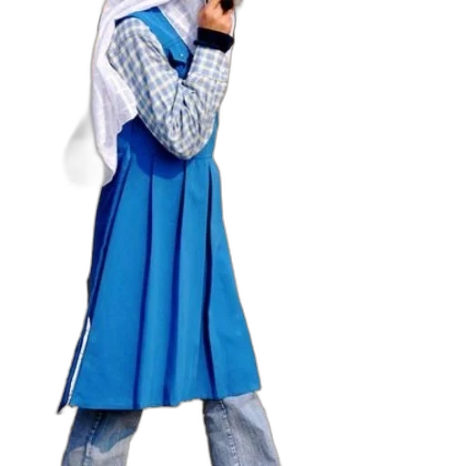 jacket, dress, staff, sword, 3d render, concept art, blue, person transparent PNG cut-out