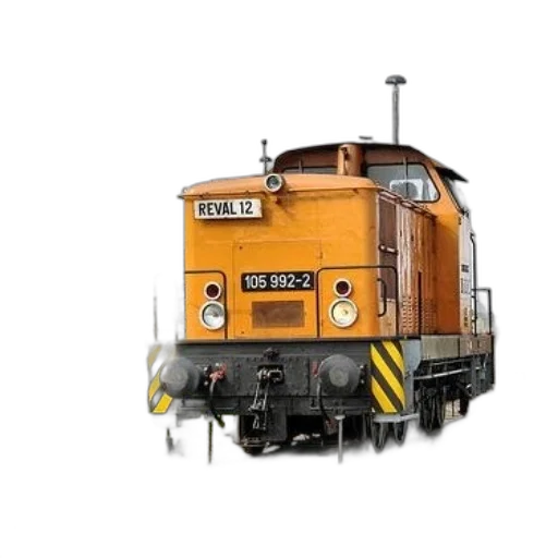 3d render, photorealistic, concept art, yellow, train, number, 105, 992-2 transparent PNG cut-out