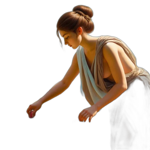 dress, photorealistic, oil painting, concept art, fantasy art, fire, red, earth tones transparent PNG cut-out