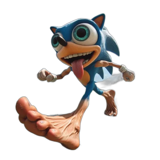 creature, animal, staff, robot, 3d render, concept art, cartoonish, sonic transparent PNG cut-out
