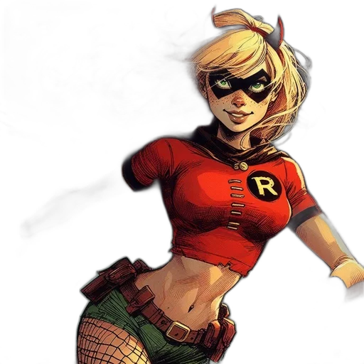 comic book art, concept art, pixel art, cartoon, red, animated, female, figure transparent PNG cut-out